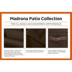 Classic Accessories Madrona Waterproof 108 Inch Rectangular/Oval Patio Table & Chair Set Cover