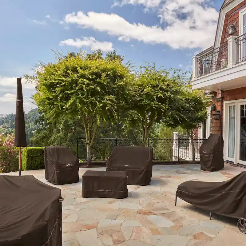 Classic Accessories Madrona Waterproof 108 Inch Rectangular/Oval Patio Table & Chair Set Cover