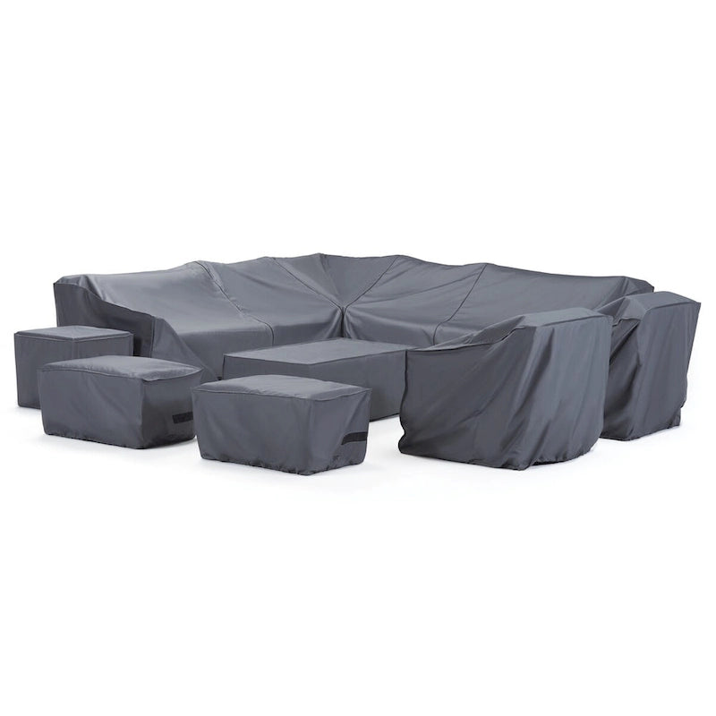 Kooper 11 Piece Polyester Outdoor Patio Small Estate Deluxe Furniture Covers - Grey