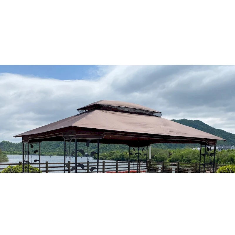 13x10Ft Outdoor Patio Gazebo Replacement Double Canopy Top Cover Only