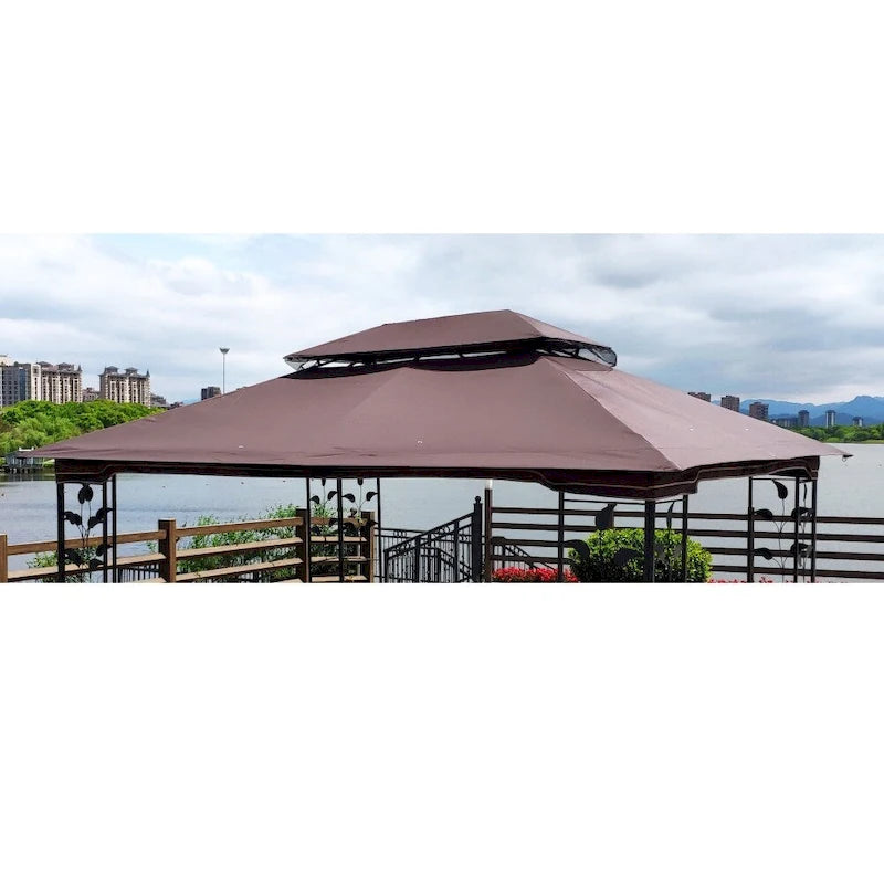 13x10Ft Outdoor Patio Gazebo Replacement Double Canopy Top Cover Only