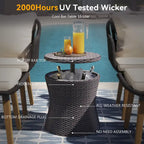 5 Pieces Patio Conversation Set with Cool Bar Table and Ottomans