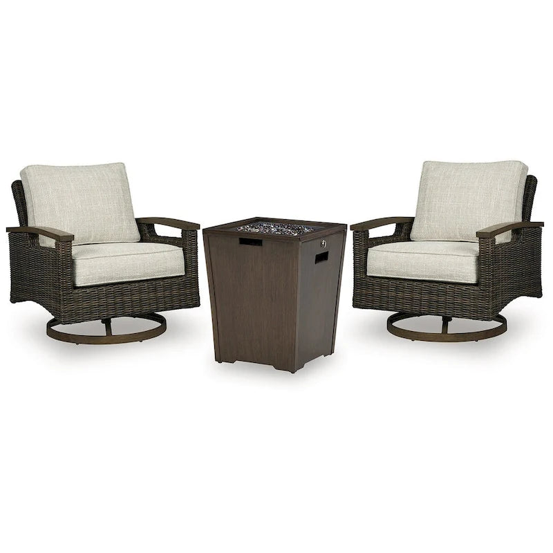 Signature Design by Ashley Rodeway South Brown 3-Piece Outdoor Package - 32 W x 37 D x 37 H