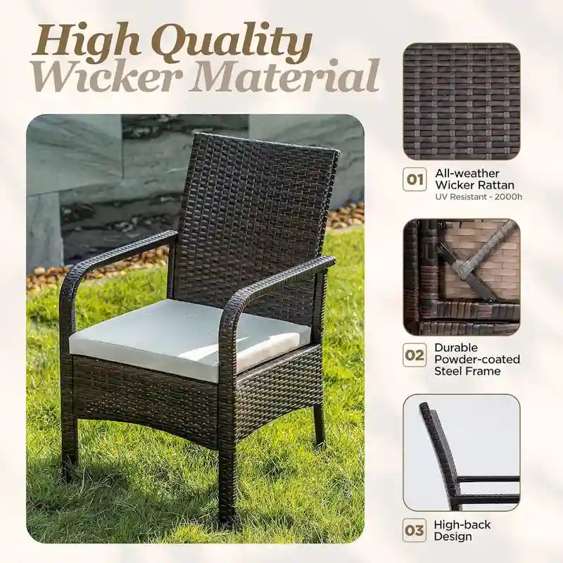 Dining Chairs Capacity All-Weather Outdoor with Powder Steel