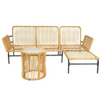 3 Pieces Outdoor Patio Wicker Furniture Sets Table and Chairs with 3.15-Inches Thick Cushion Outdoor Sofa Set