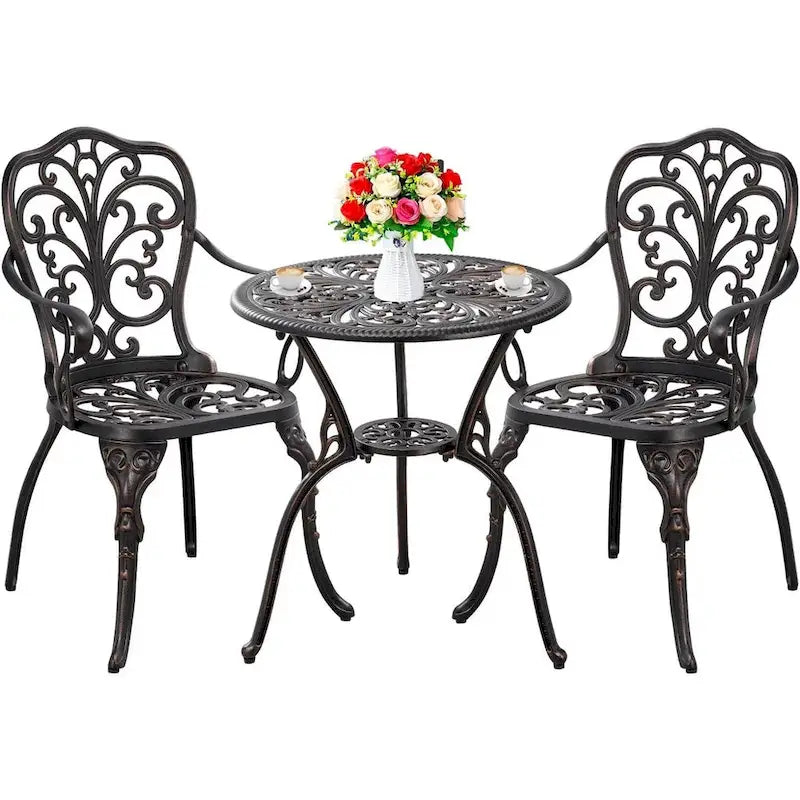 Piece Outdoor Table Set Cast Aluminum Table and Chairs Set