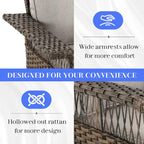 2 Club Chair,2 Ottoman, 3-seat Sofa and Coffee Table - Brown