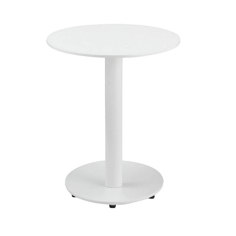 Modern Metal Outdoor Side Table With Oval Top and Base, White
