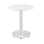 Modern Metal Outdoor Side Table With Oval Top and Base, White