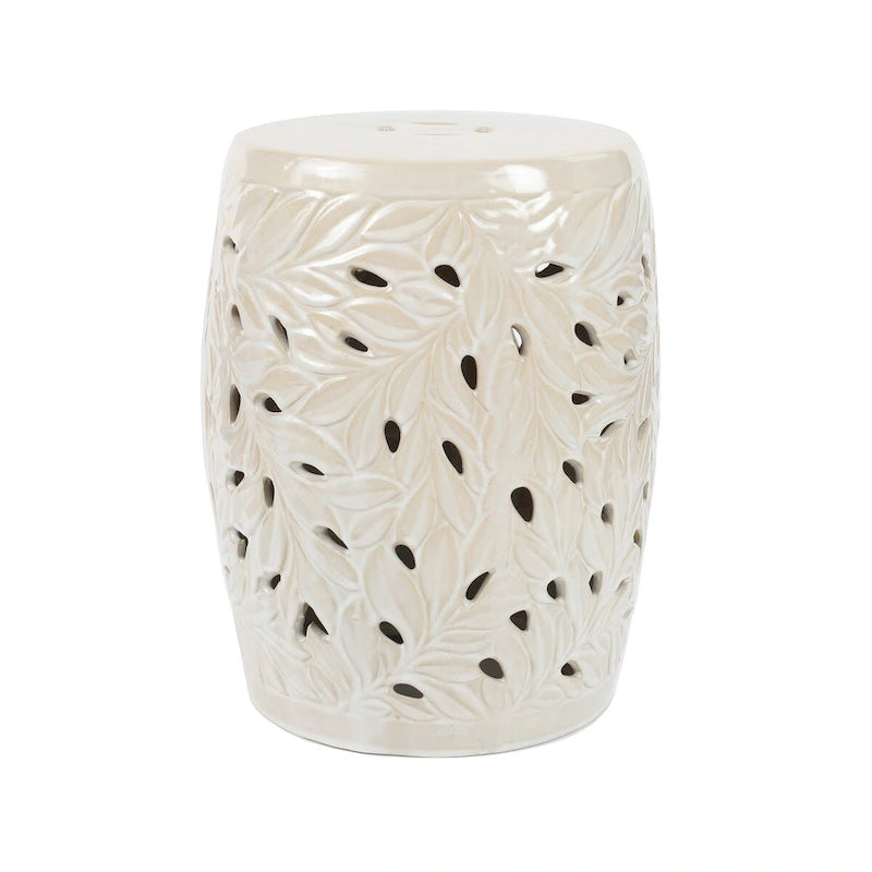 Euro Ceramica 18 Olivia Leaf Decorative Garden Stool