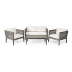 4-Pieces Acacia Wood Patio Furniture Set