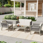 4-Pieces Acacia Wood Patio Furniture Set