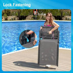 Foldable Lounge Chairs with 5 Reclining Positions and Round Table - N/A