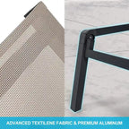 Foldable Lounge Chairs with 5 Reclining Positions and Round Table - N/A