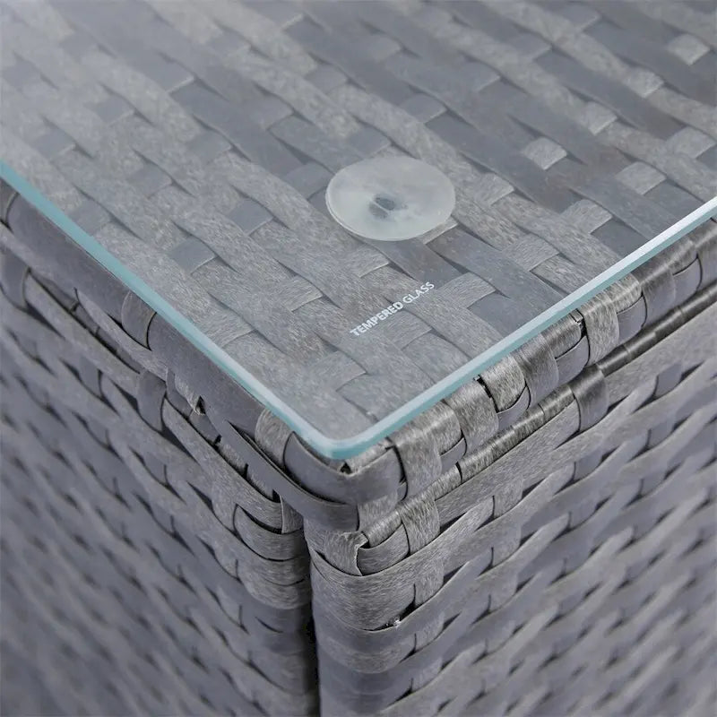 5 Pieces Outdoor Rattan Sectional Sofa with 2 Pillow and Table