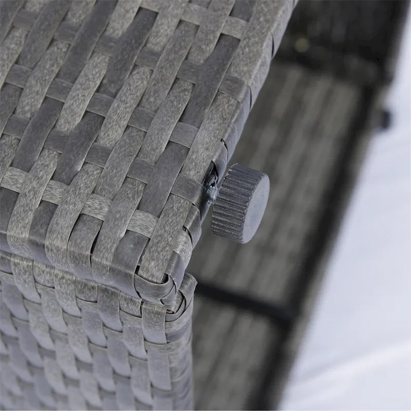 5 Pieces Outdoor Rattan Sectional Sofa with 2 Pillow and Table