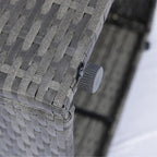 5 Pieces Outdoor Rattan Sectional Sofa with 2 Pillow and Table