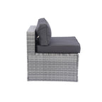 5 Pieces Outdoor Rattan Sectional Sofa with 2 Pillow and Table