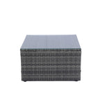 5 Pieces Outdoor Rattan Sectional Sofa with 2 Pillow and Table