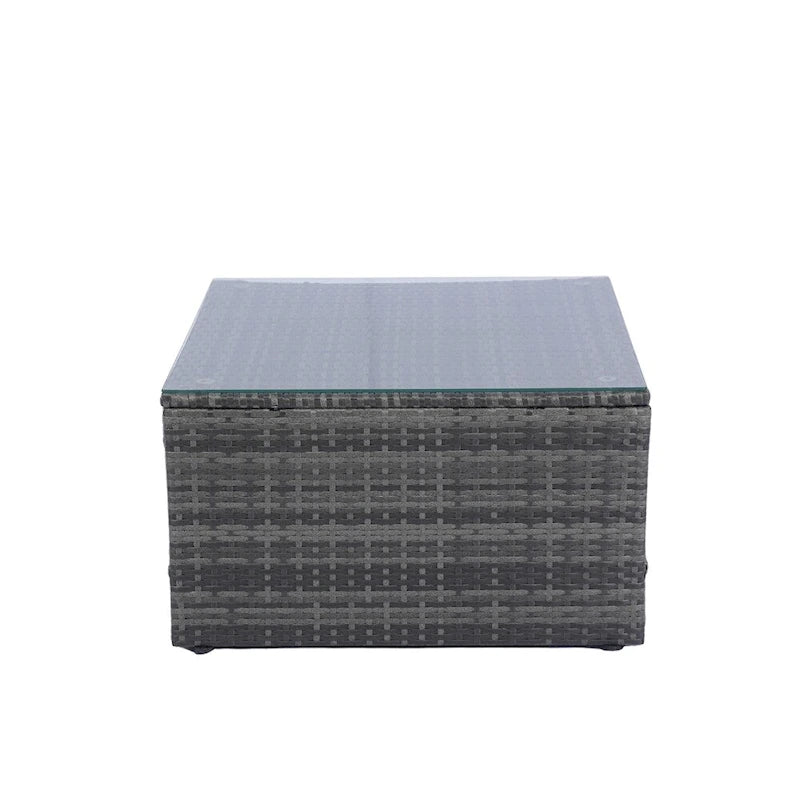 5 Pieces Outdoor Rattan Sectional Sofa with 2 Pillow and Table