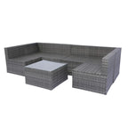 5 Pieces Outdoor Rattan Sectional Sofa with 2 Pillow and Table