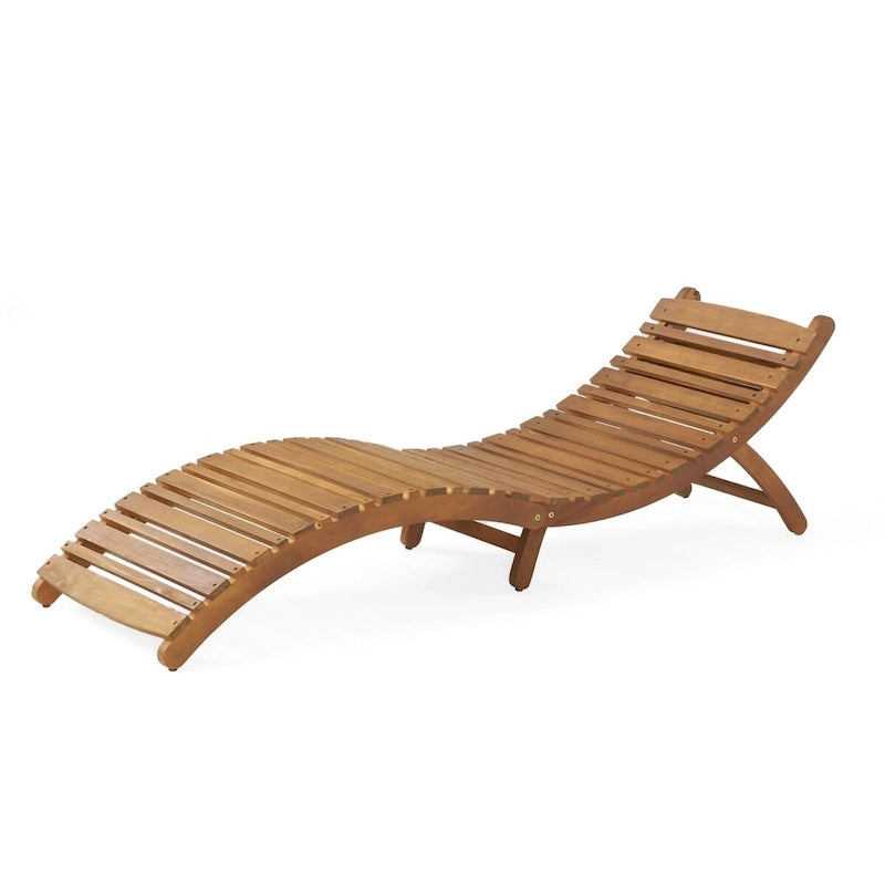 Lahaina Wood Foldable Chaise Lounge - as picture